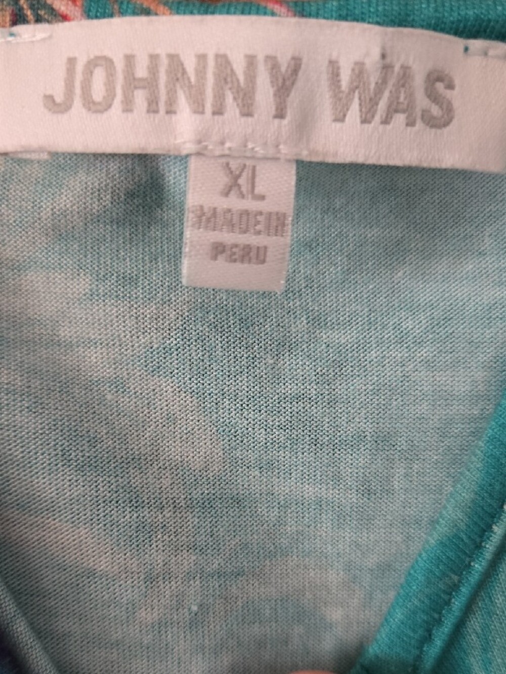 Johnny Was beautiful Teal Floral V‑Neck Slip Nightgown. XL - Picture 4 of 8